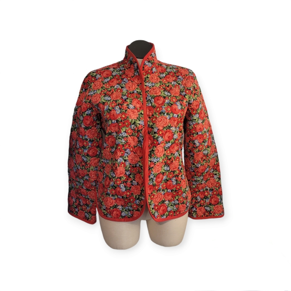 Handmade Rose Floral Quilted Jacket - Picture 2 of 5